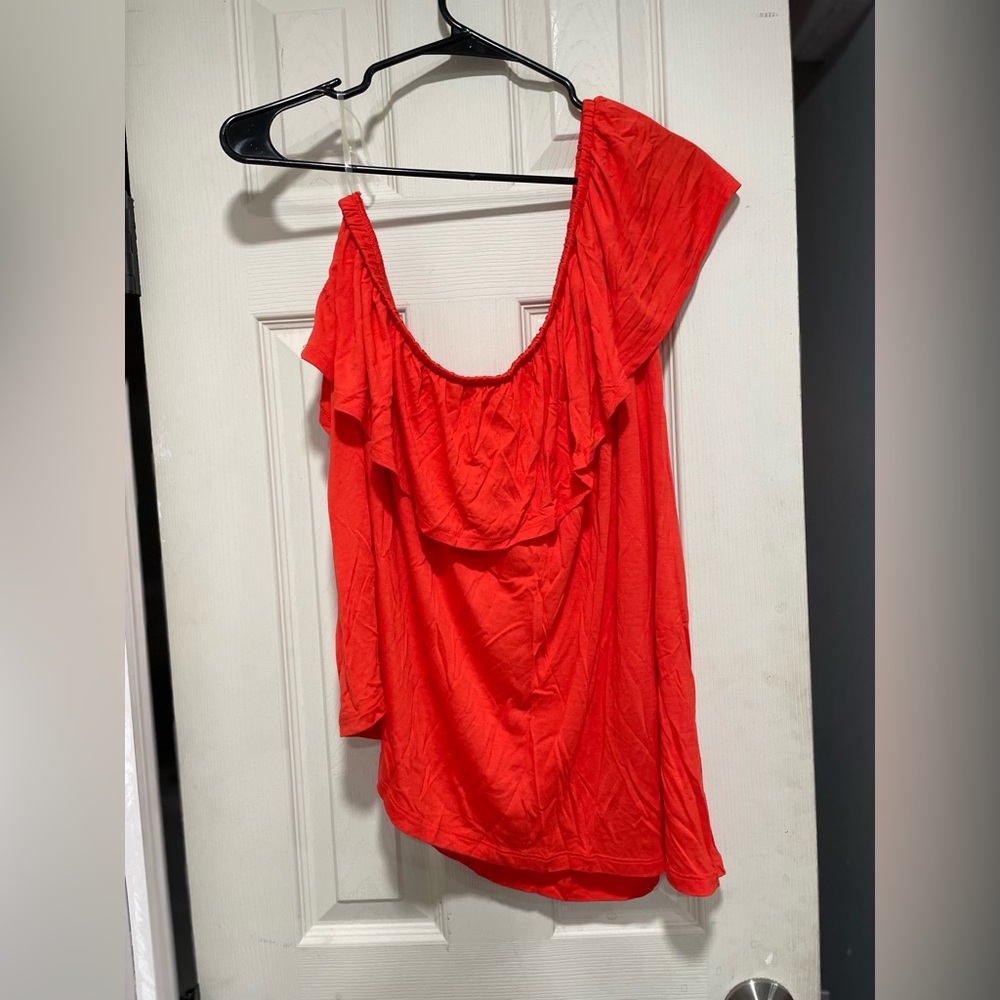 Off one shoulder Orange top from Old Navy
